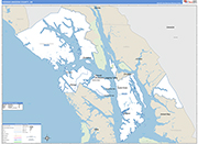 Hoonah Angoon County Wall Map Basic Style